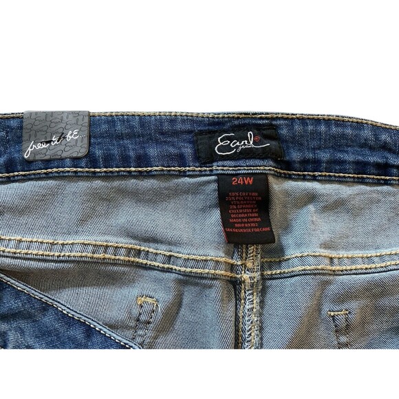Earl Jeans Women’s 24W‎ Denim Shorts Plus Size Blue Stretch Bermuda - Picture 7 of 8